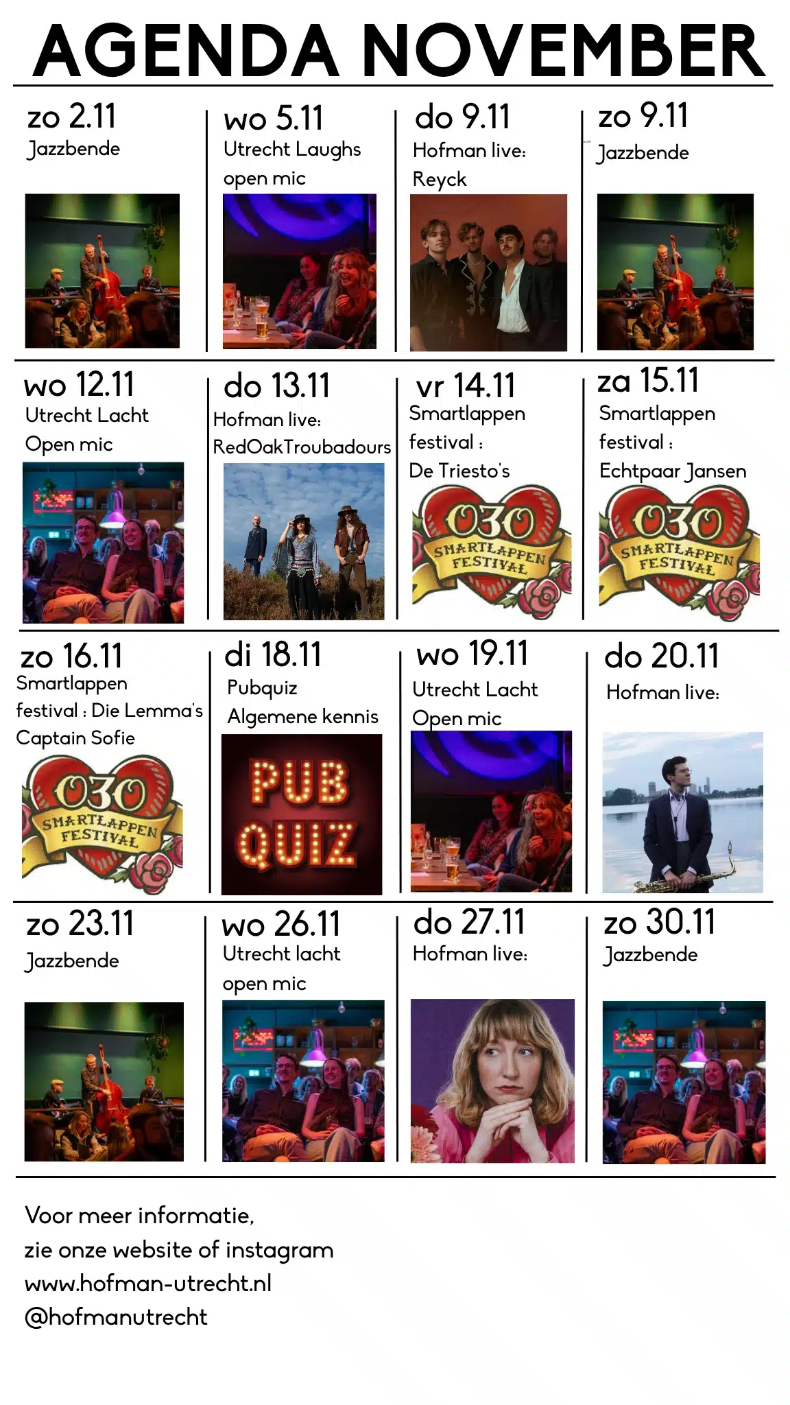 Agenda November Hofman Utrecht