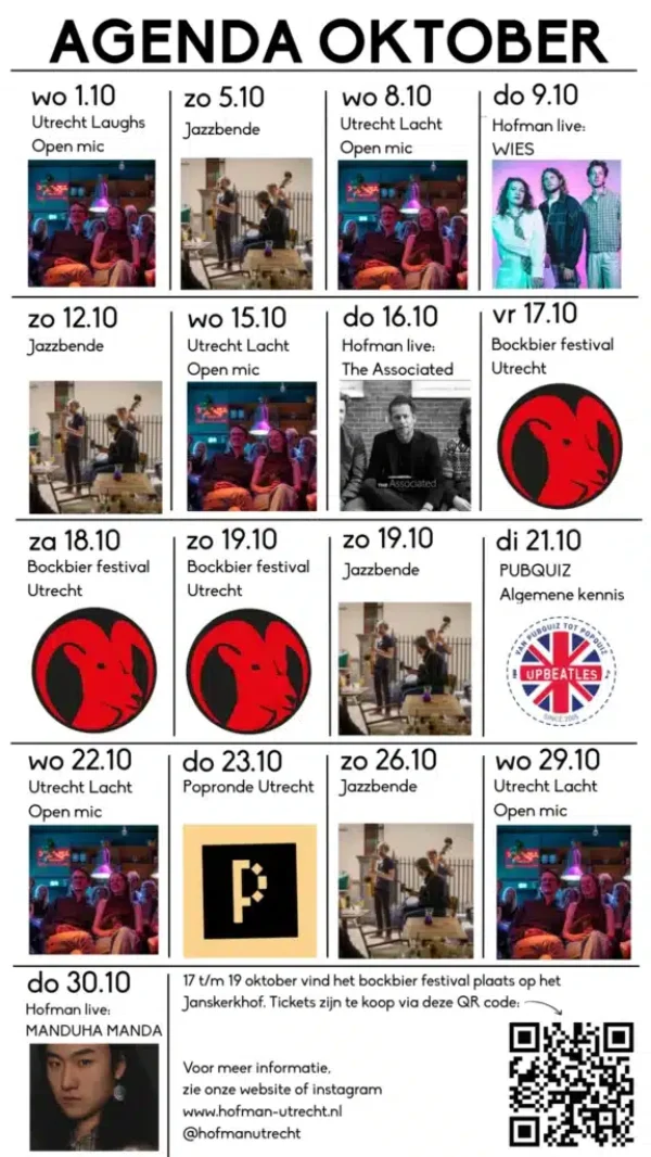 Agenda Oktober Hofman Utrecht