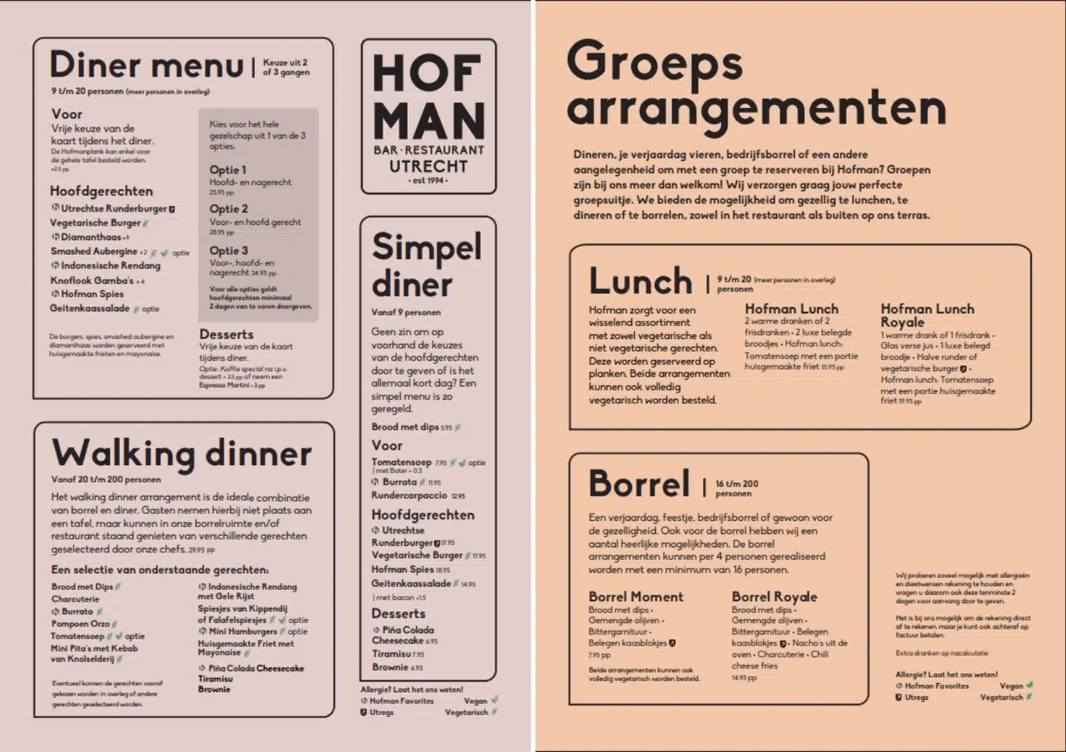 Groepsarrangementen Menukaart Apr 26 - Hofman Utrecht
